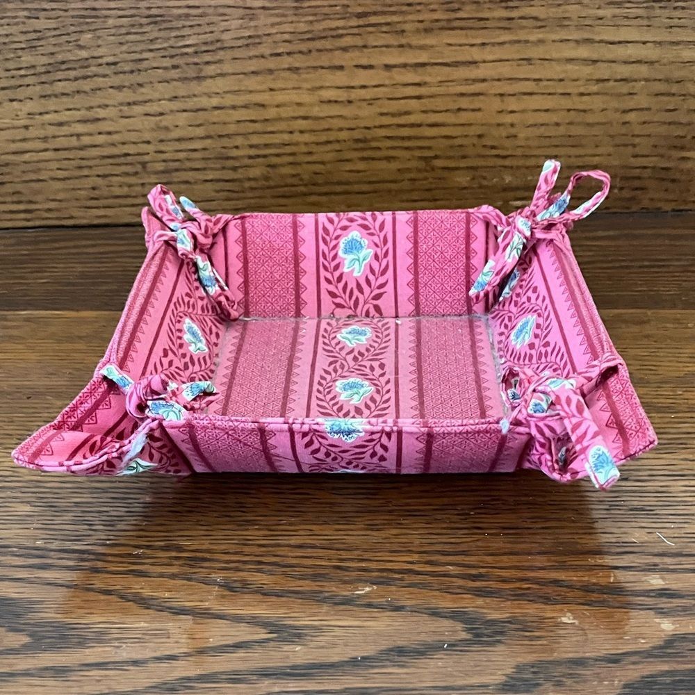 Vintage Cloth Covered Basket Box
